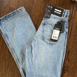 Blue Straight Leg Vintage Look Jeans